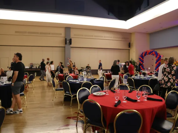 A wide shot of the Family Weekend event