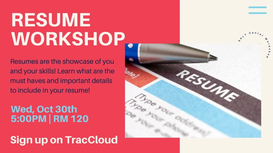 Flyer for RESUME WORKSHOP