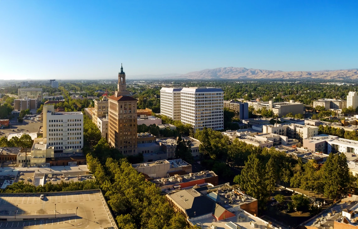 Skyline picture of San Jose, California