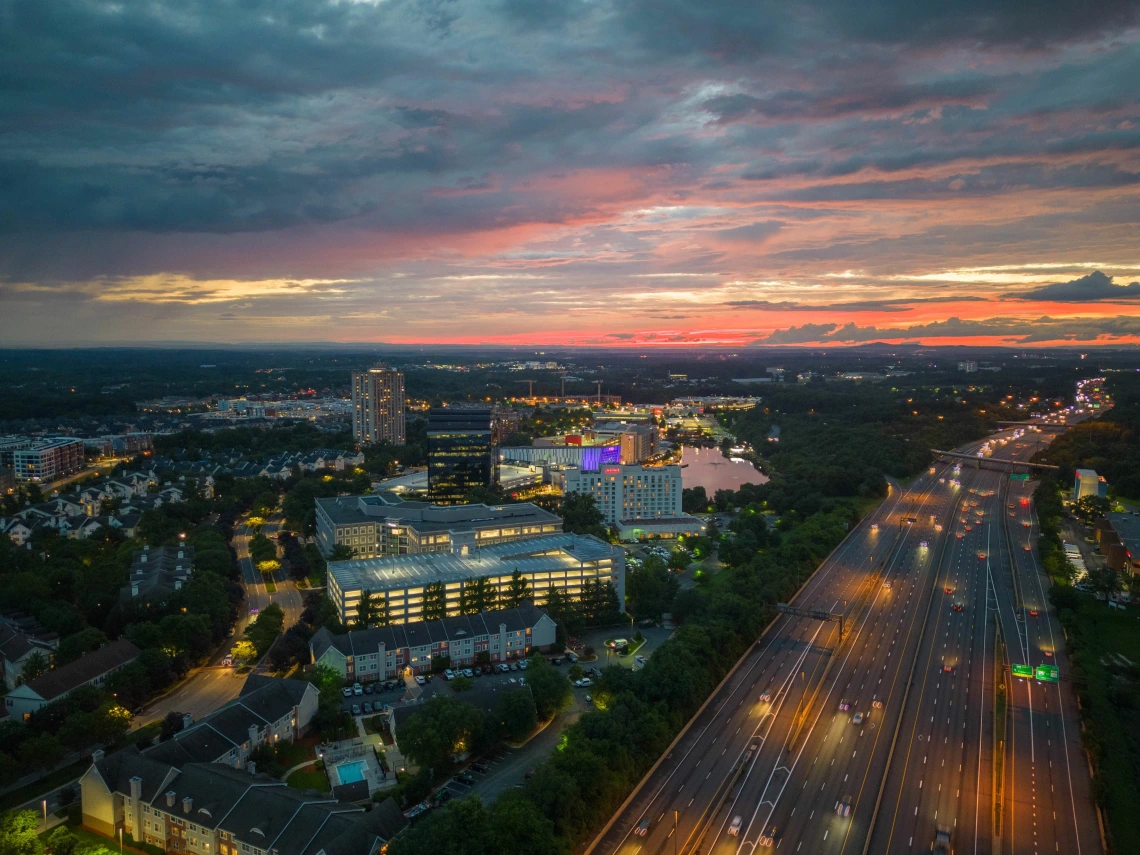 Aerial view of Gaithersburg, Maryland