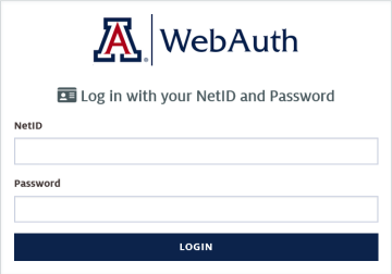 Screenshot of WebAuth login page