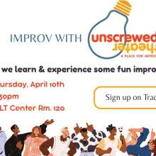 Flyer for IMPROV WITH UNSCREWED THEATER